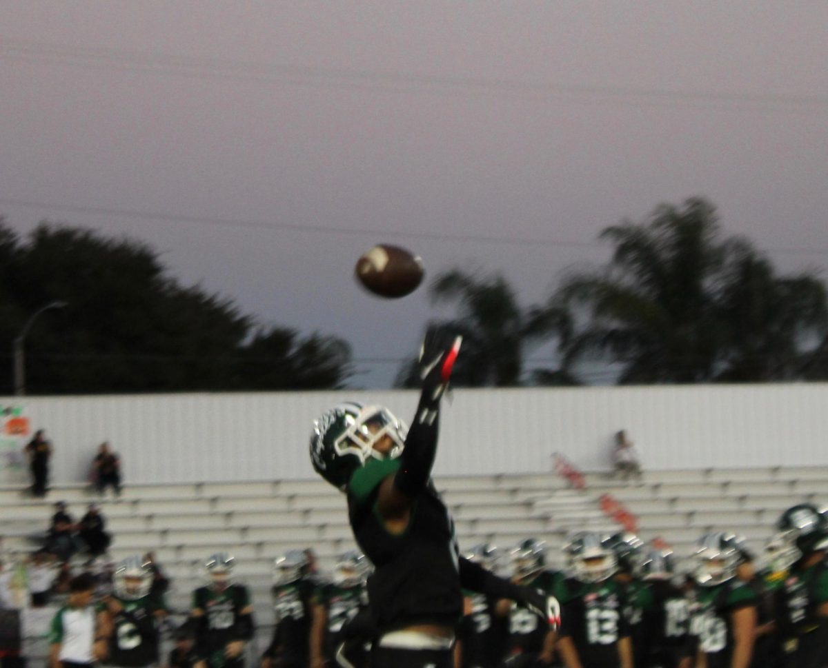 Player Catching Football.